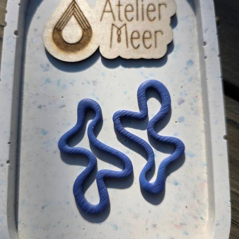 Skrible oorbellen - Donkerblauw