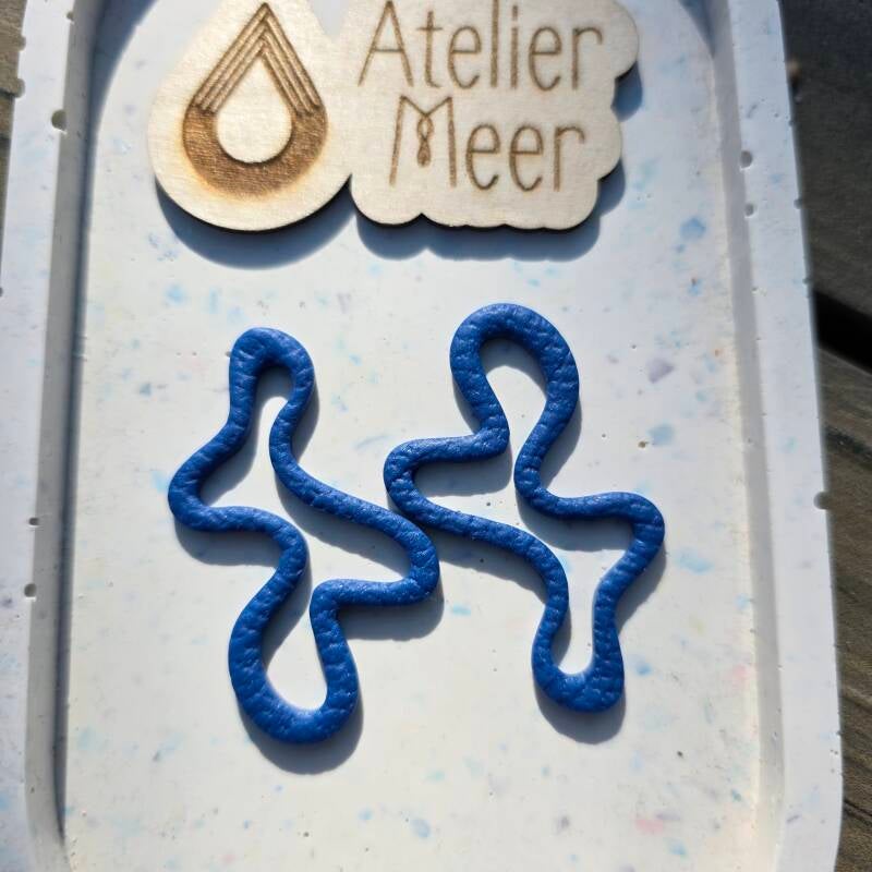 Skrible oorbellen - Donkerblauw