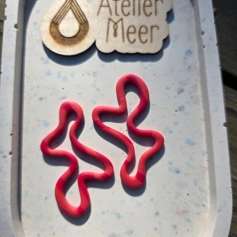 Skrible oorbellen - Koraal-roze