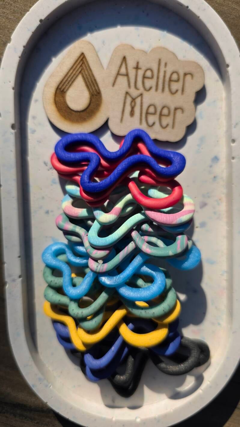 Skrible oorbellen - Mint-roze