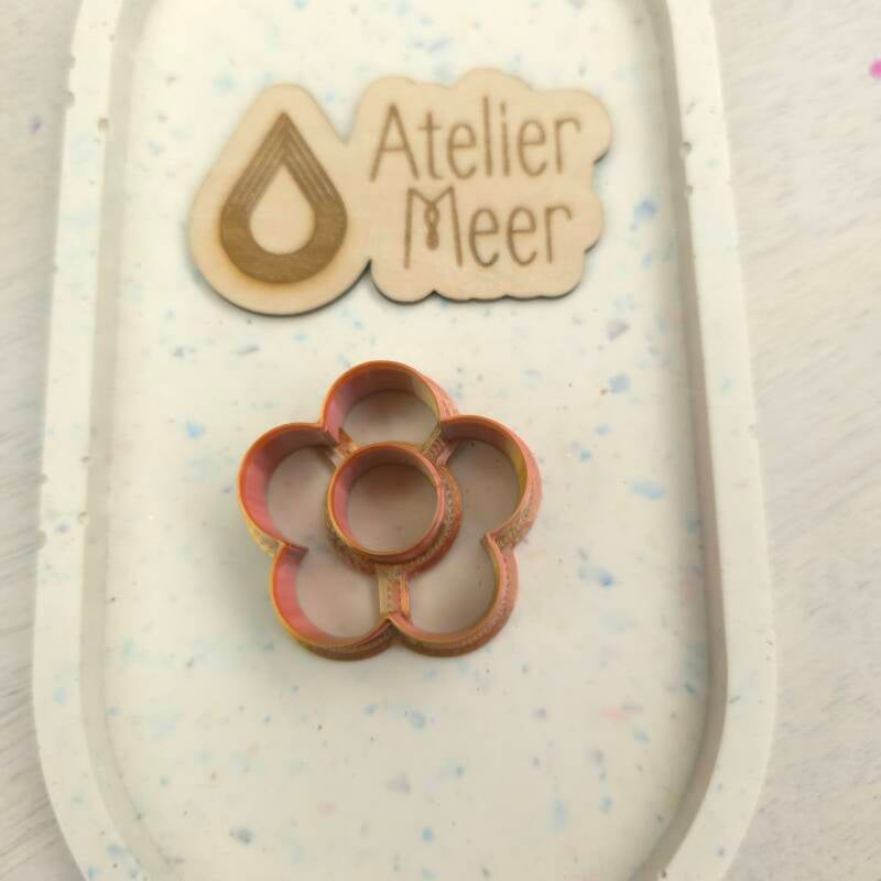 Klei cutters ~ bloem 5 ronde bloembladeren - 20mm (S)