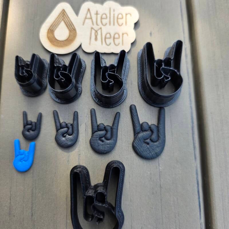 Rockhand uitsteekvormen ~ Graspop Metal Meeting kleicutters - XS