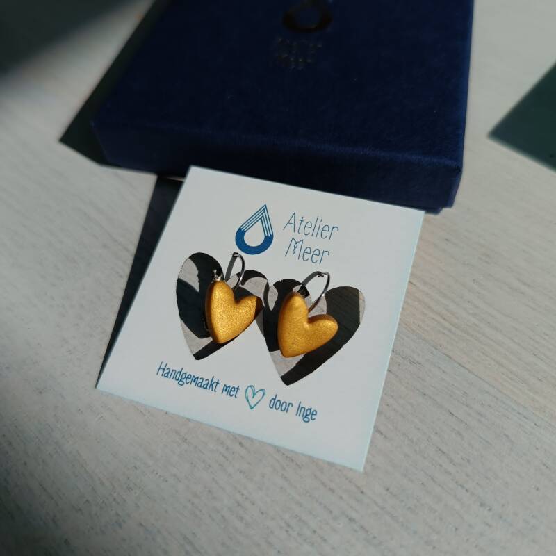 Lien hartjes oorbellen voor kids ~ Gouden kinderoorbellen
