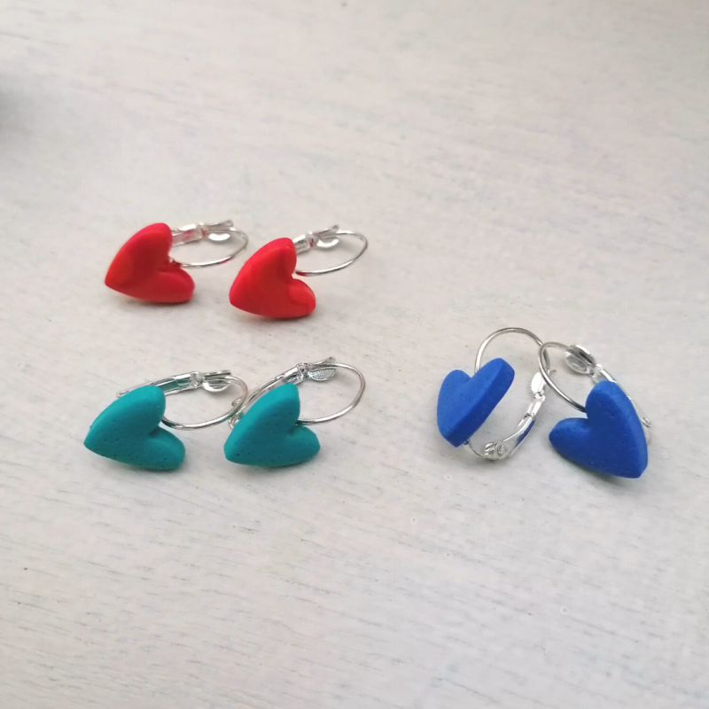 Lien hartjes oorbellen voor kids ~ blauwe kinderoorbellen
