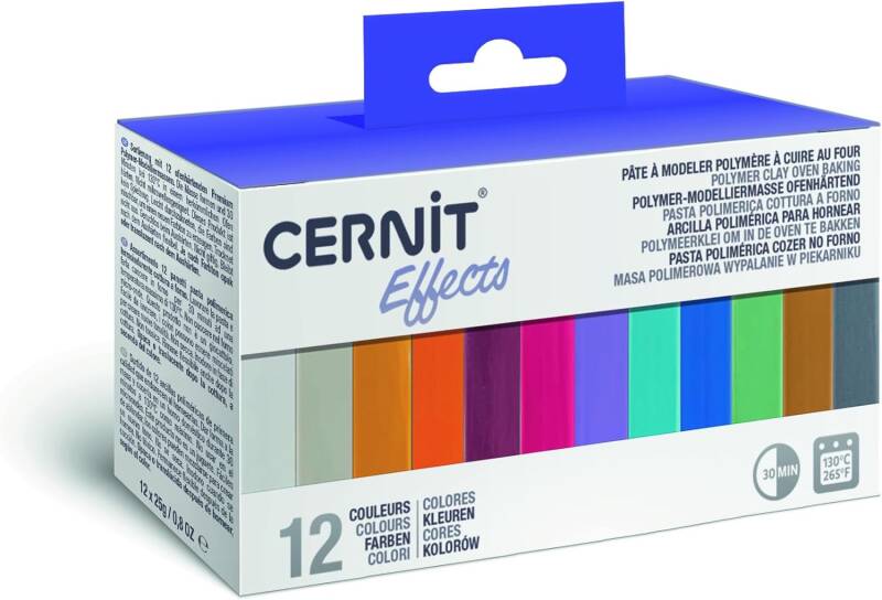Cernit polymeerklei - set 12 kleuren - Effects