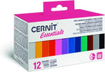 Cernit polymeerklei - set 12 kleuren - Essentials