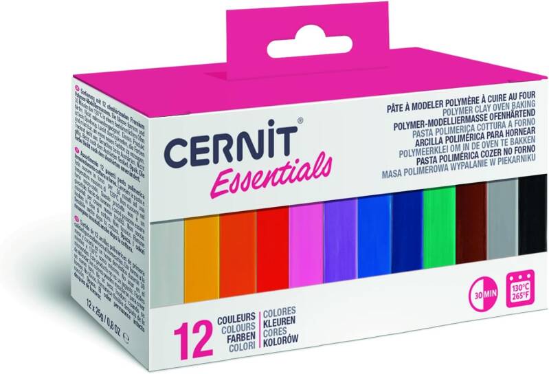 Cernit polymeerklei - set 12 kleuren - Essentials