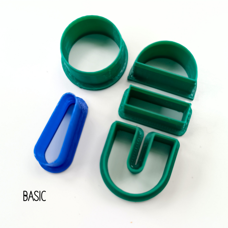 Klei cutters uitsteekvormen ~ set BASIC - Met afgerond staafje