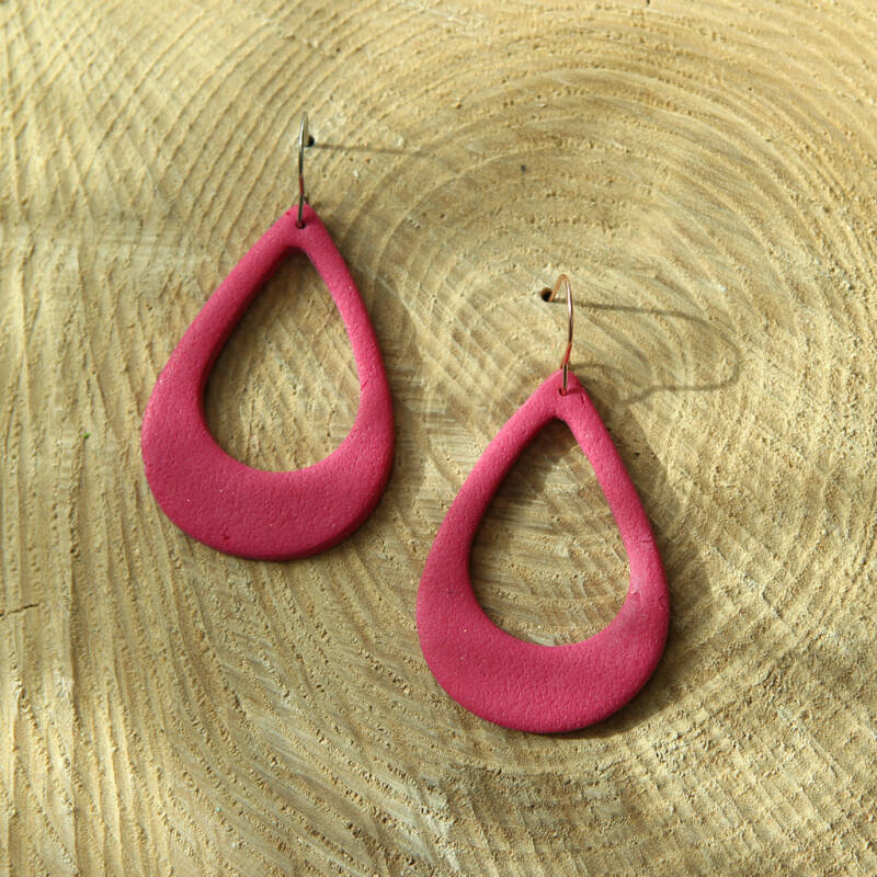 Droppe XL oorbellen ~ magenta
