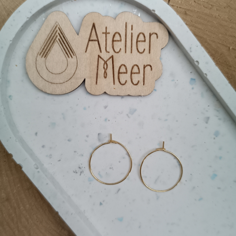 Cirkel hoops 20mm in goudkleurig stainless steel - 2 stuks (1 paar)