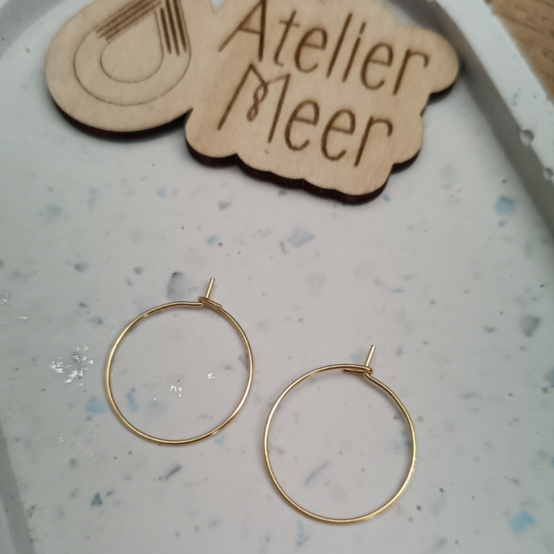 Cirkel hoops stainless steel - 20 tot 40mm - goudkleurig