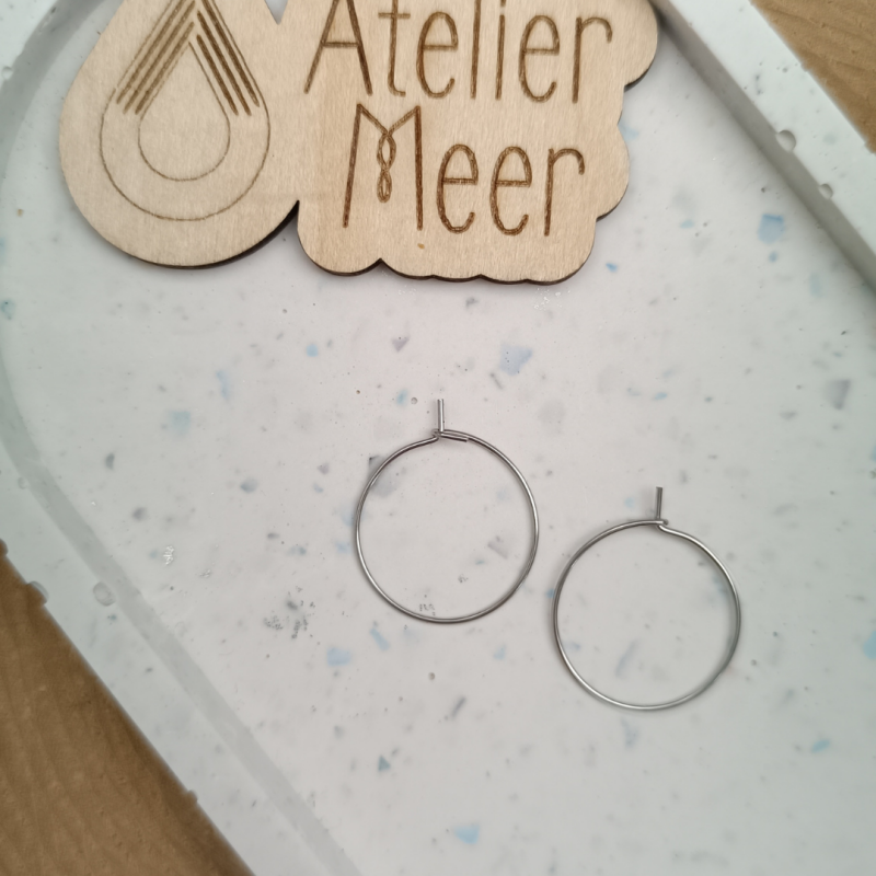 Cirkel hoops stainless steel - 20 tot 35mm - zilverkleurig