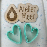 Klei cutters uitsteekvormen ~ set LOVA asymmetrische hartjes - 15mm