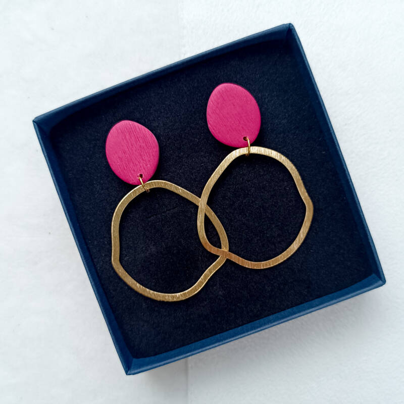 ISLA feestelijke oorbellen -  Cerise / magenta