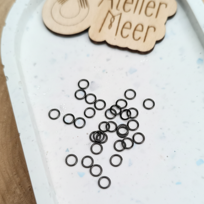 jumpring zwart | gesloten splitring