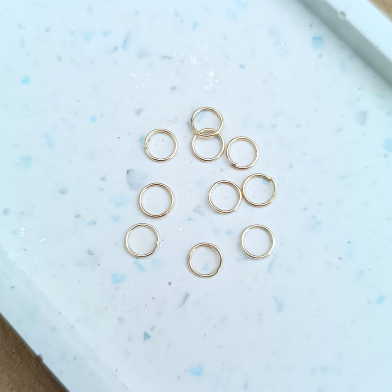 jumpring licht goudkleurig (14K) | gesloten splitring