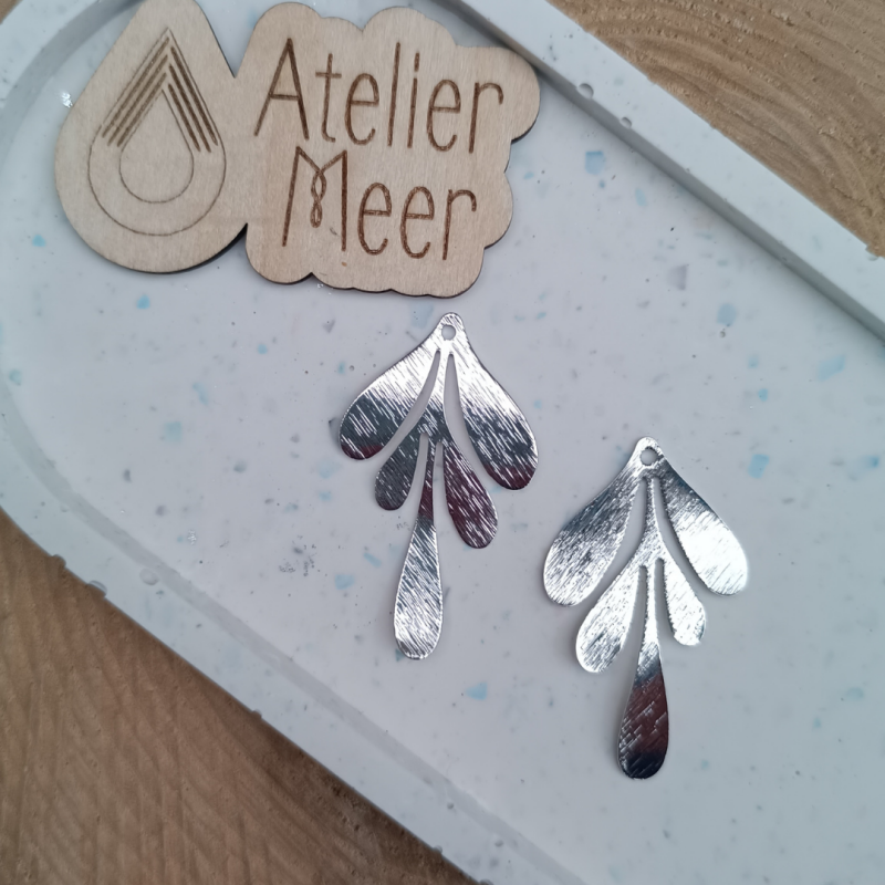 DIY bedels ~ Leaf XL in messing - Zilverkleurig