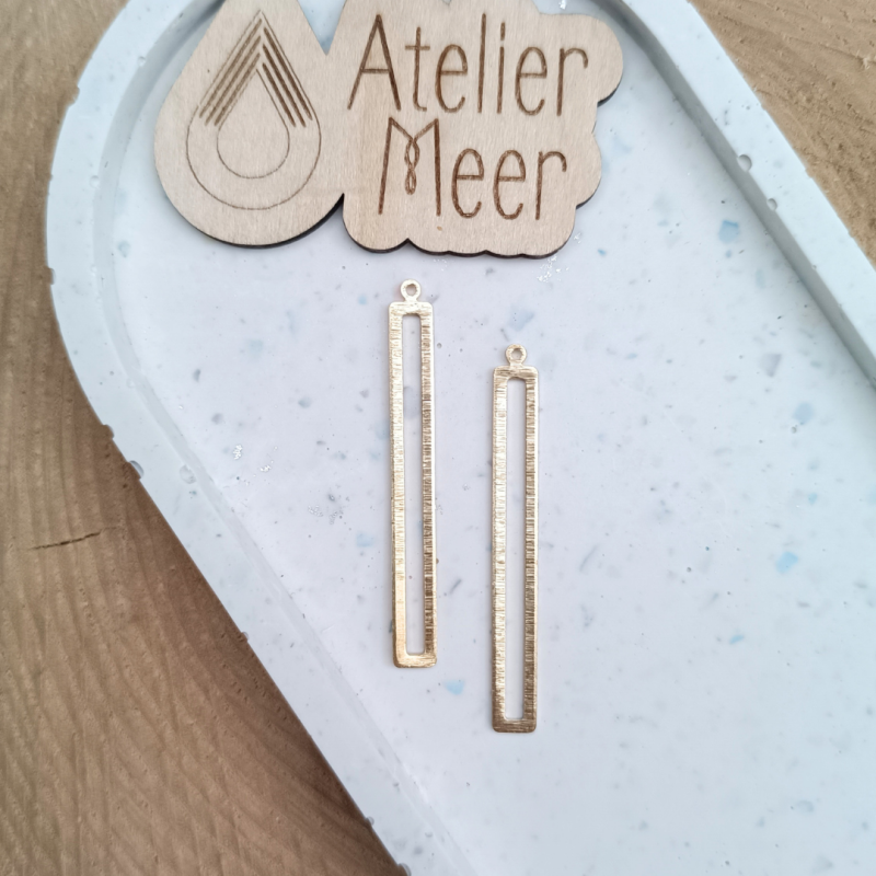 DIY bedels ~ Dubbel staafje in geborsteld messing - Messing