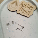Bolstekertjes met bolletje van 3mm doorsnede | zilverkleurig stainless steel - 2 stuks (1 paar)