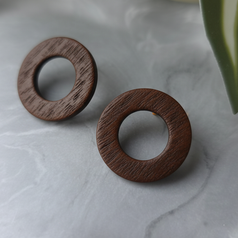 rina-studs-cirkelvormige-oorstekers-25mm bruin