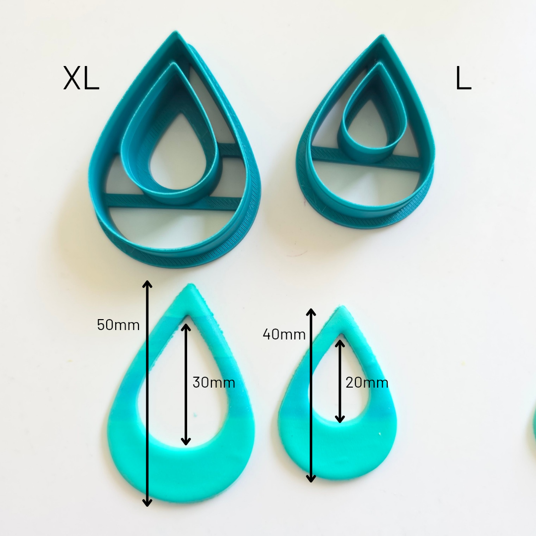 Droppe L & XL cutter ~ grote holle druppel uitsteekvorm