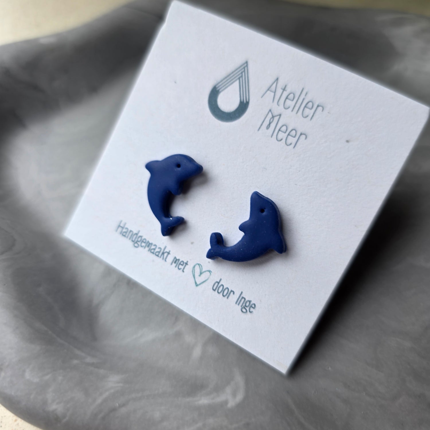 Dolfijn oorstekers blauw