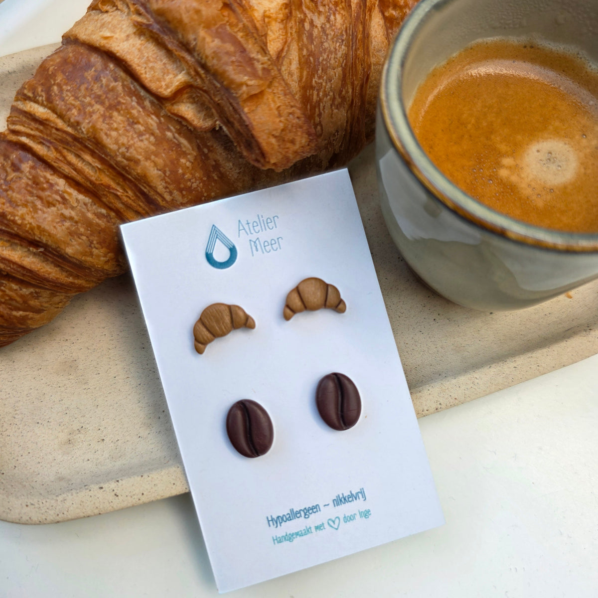 Oorstekers Studpack – Coffee & Croissant