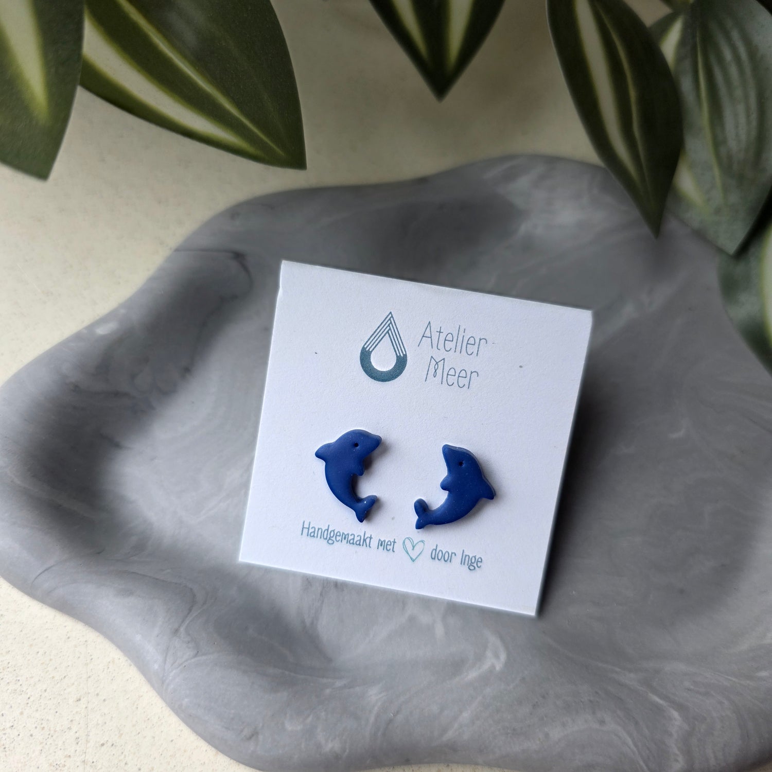 Dolfijn oorstekers blauw