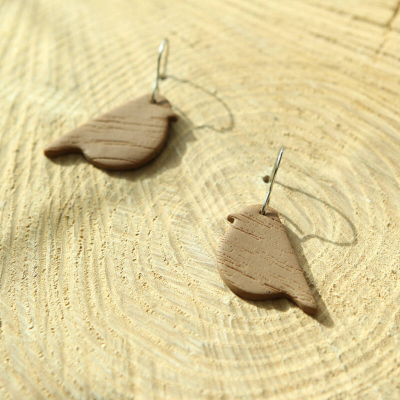 Robin vogeltjes oorbellen ~ hout