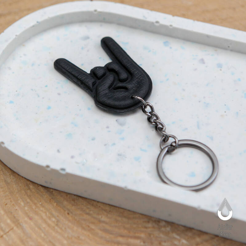 Zwarte You Rock sleutelhanger | metal rock hand