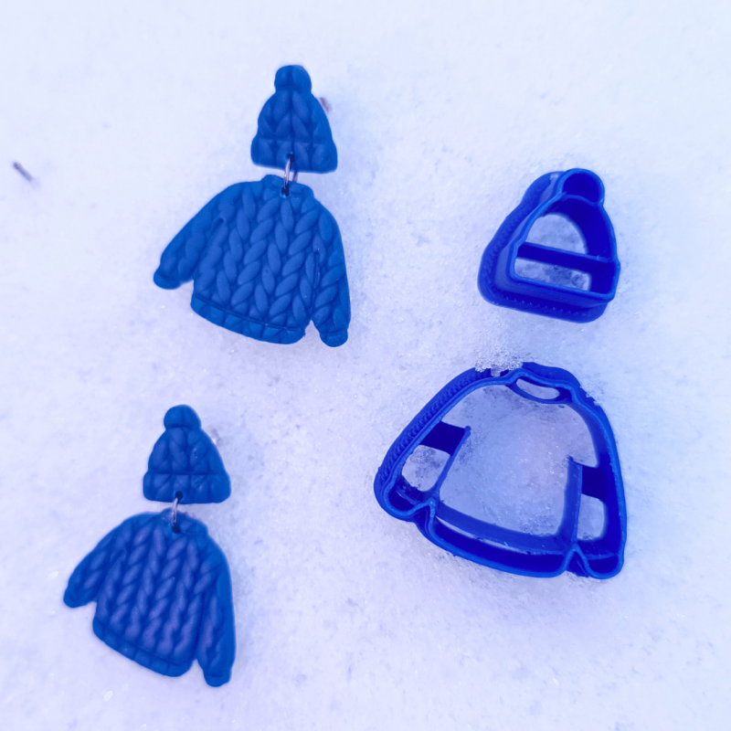 Klei cutters ~ Trui & muts (set) - 25mm