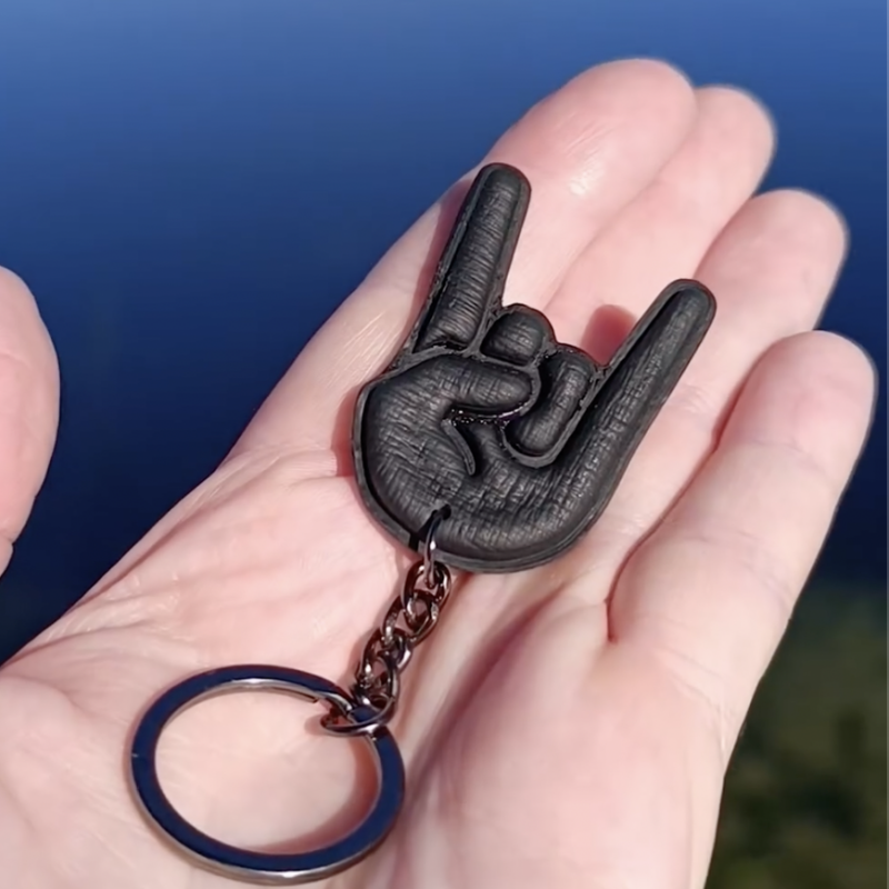 Zwarte You Rock sleutelhanger | metal rock hand